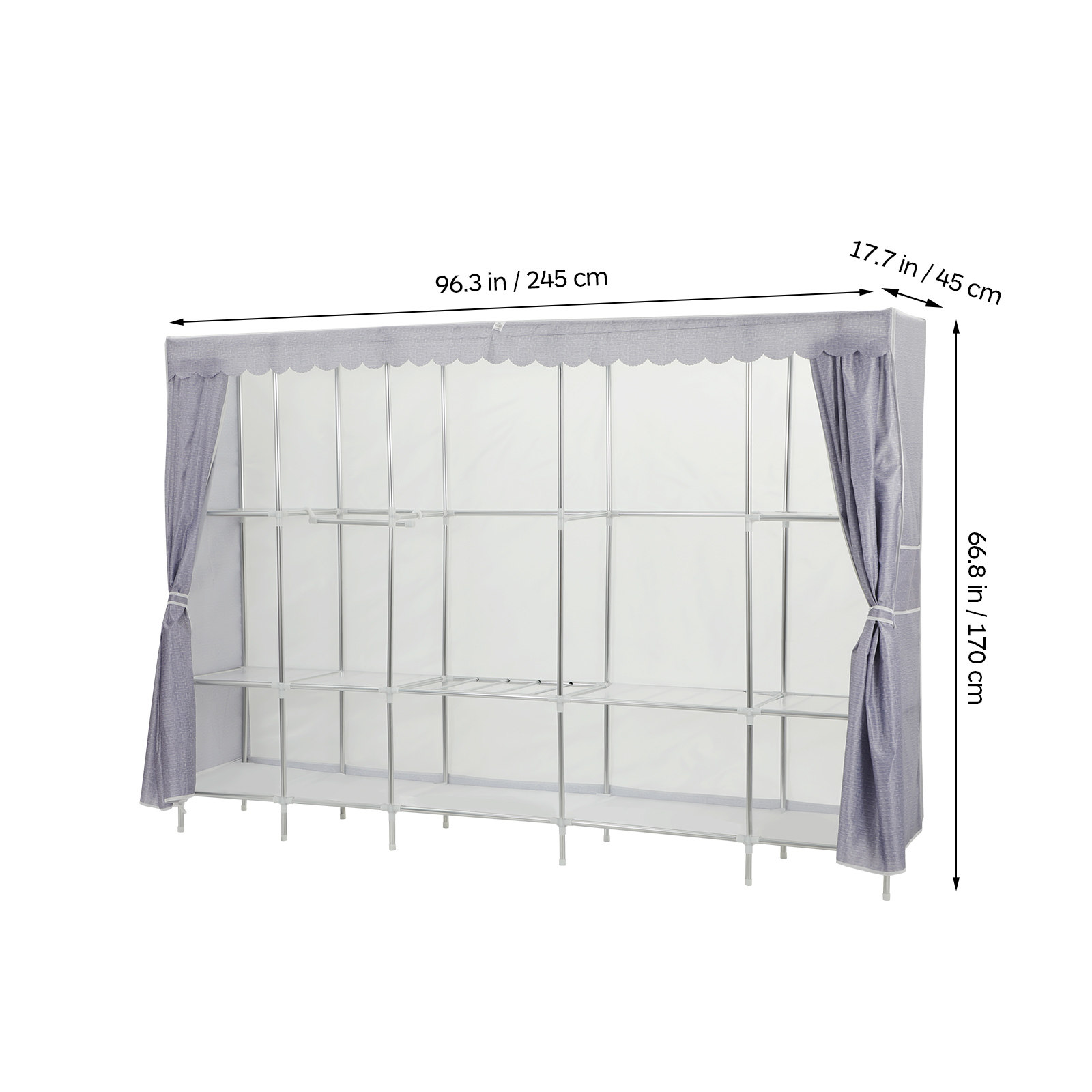 ราวแขวนเสื้อผ้าพร้อมผ้าคลุม ตู - Wardrobe Closet Portable Fabric Cover บทวิจารณ์และราคา