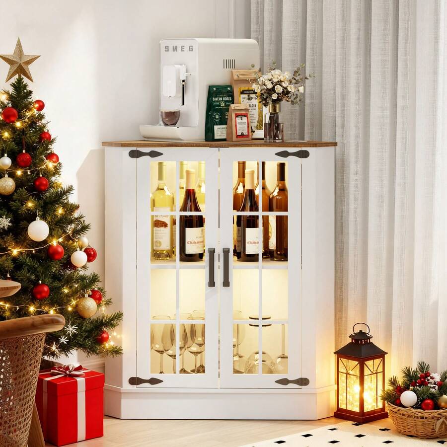ตู้สไตล์ฟาร์มเฮาส์พร้อมไฟ LED, - Storage บทวิจารณ์และราคา