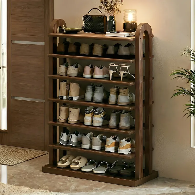 ชั้นวางรองเท้าไม้เนื้อแข็งแบบแ - Shoe Rack Cabinet Narrow Entryway บทวิจารณ์และราคา